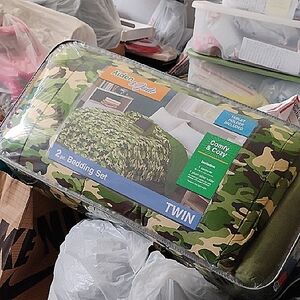 Aiden & Jude Green Camouflage 2pc Bedding Set TWIN Comforter, Tablet Holder, NWT